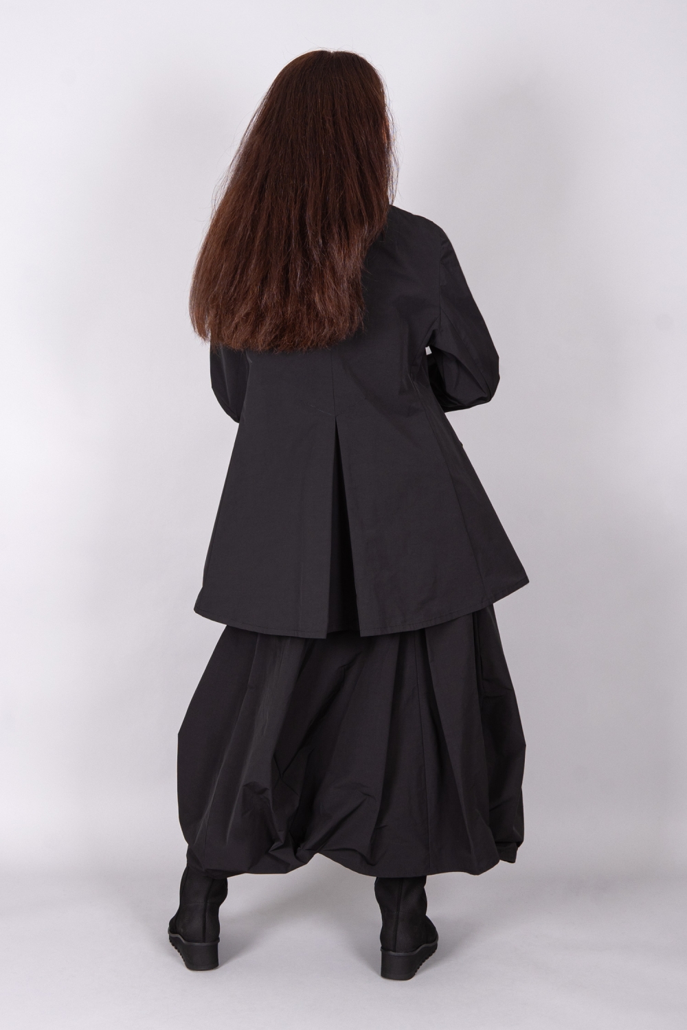 Eltony Jacke in A-Form aus Baumwolltaft in schwarz