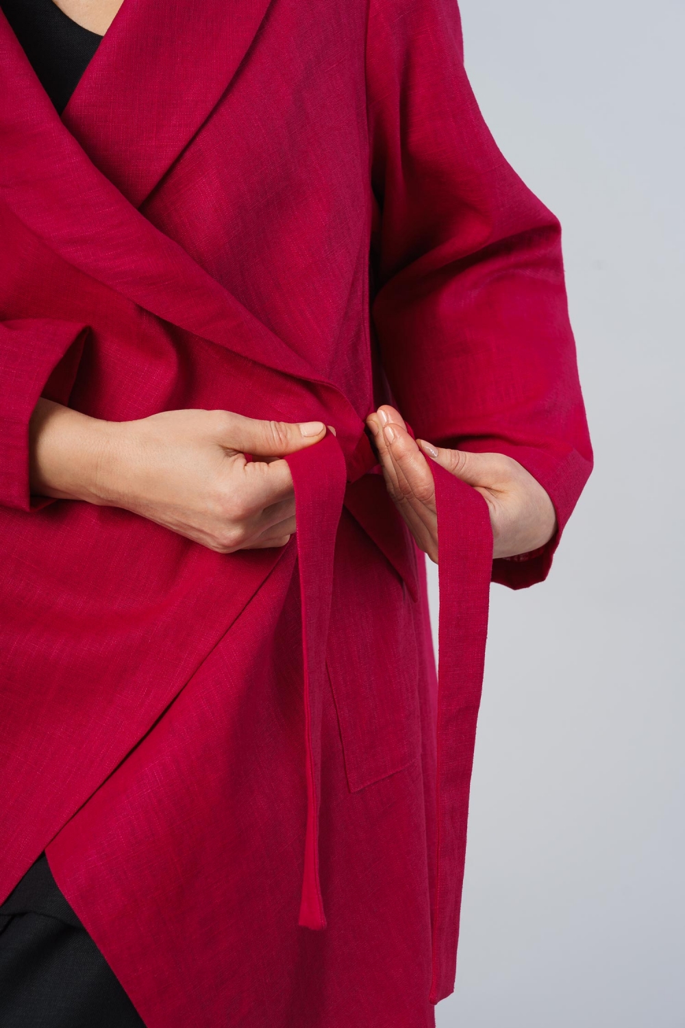 Treason Jacke in A-Form aus Leinen in fuchsia pink