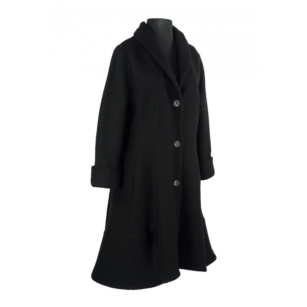 Elyanus Jacke in A-Linie aus 100% Wolle in schwarz